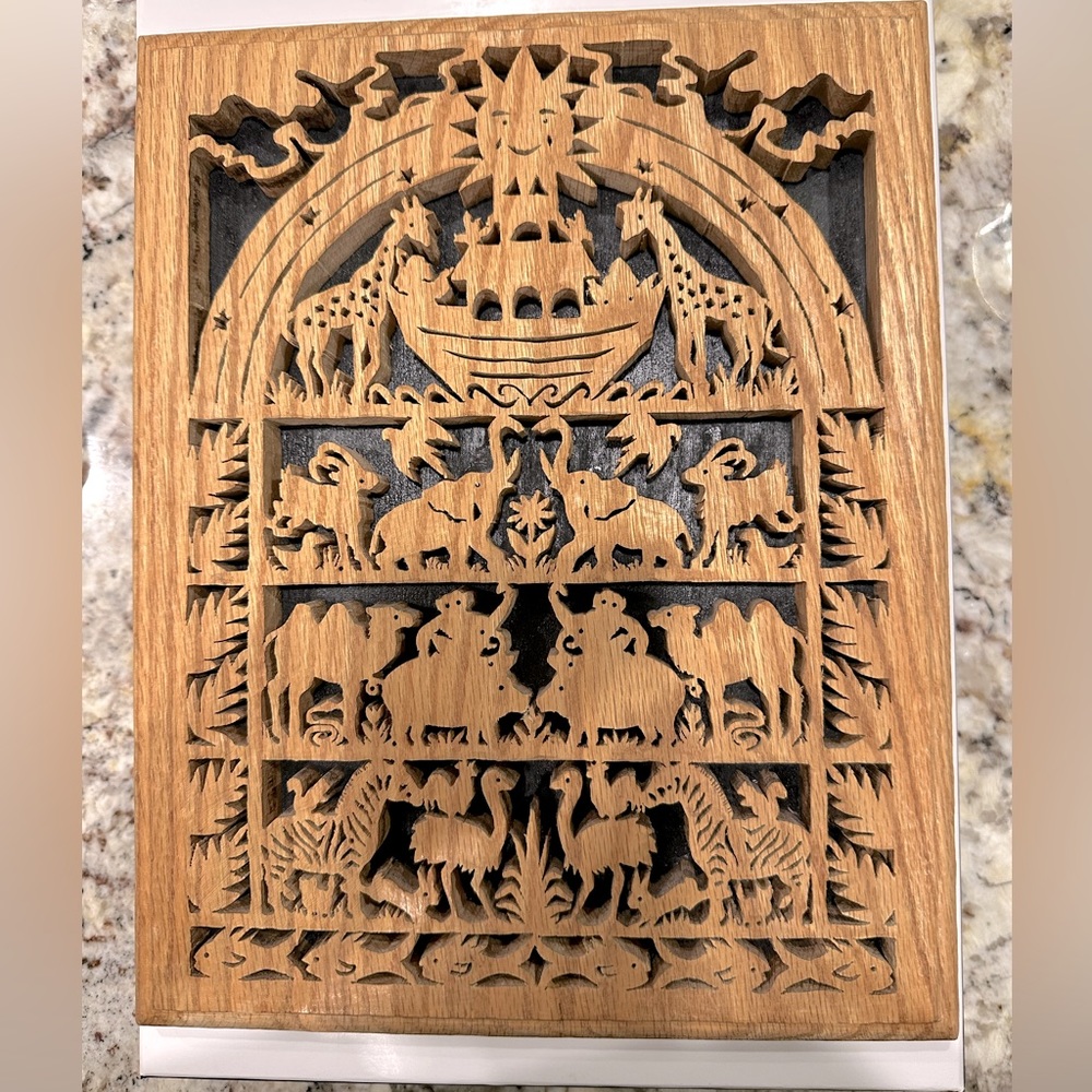 Hand Carved Noah’s Ark plaque